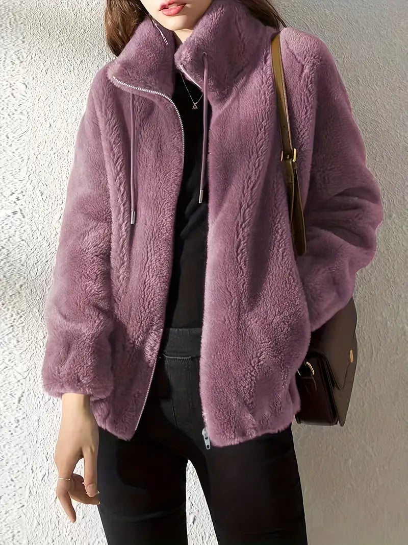 Womens Teddy Jacket with Soft Lining Relaxed Fit - BritishMode