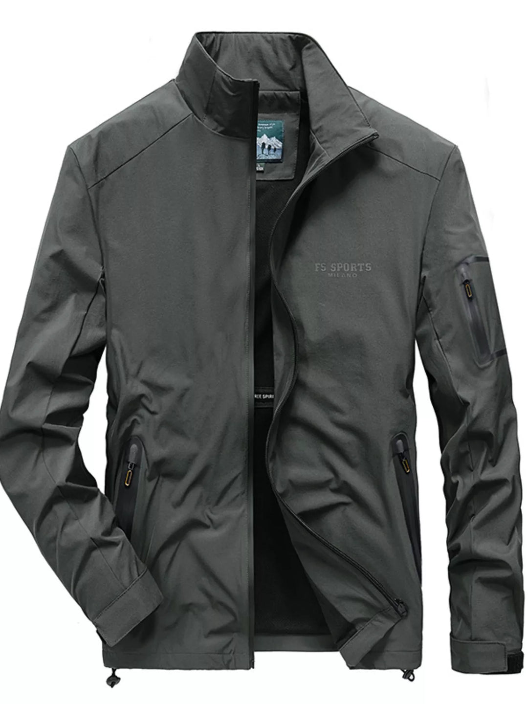 Mens Slim Fit Water Resistant Zip Jacket