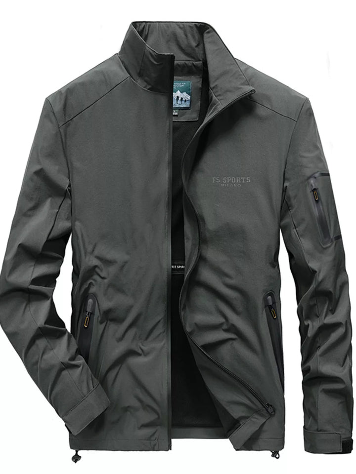 Mens Slim Fit Water Resistant Zip Jacket