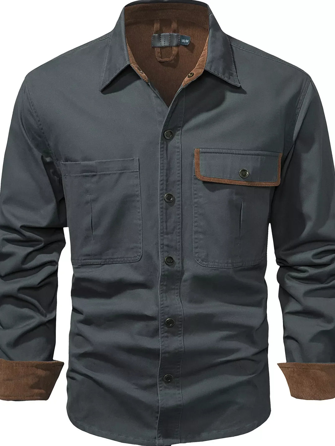 Mens Button Front Shirt Relaxed Fit - BritishMode