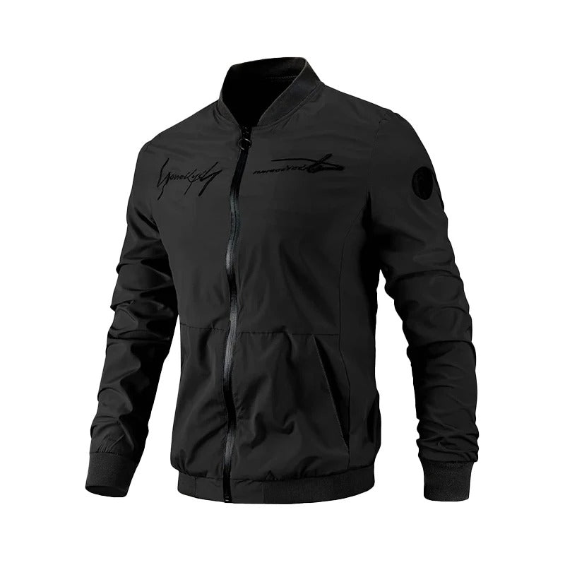 Mens Bomber Jacket Embroidered Transitional Weather