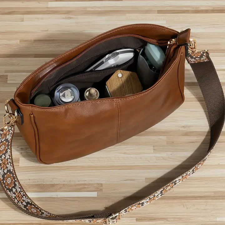 Womens Vegan Leather Shoulder Bag Stylish Crossbody