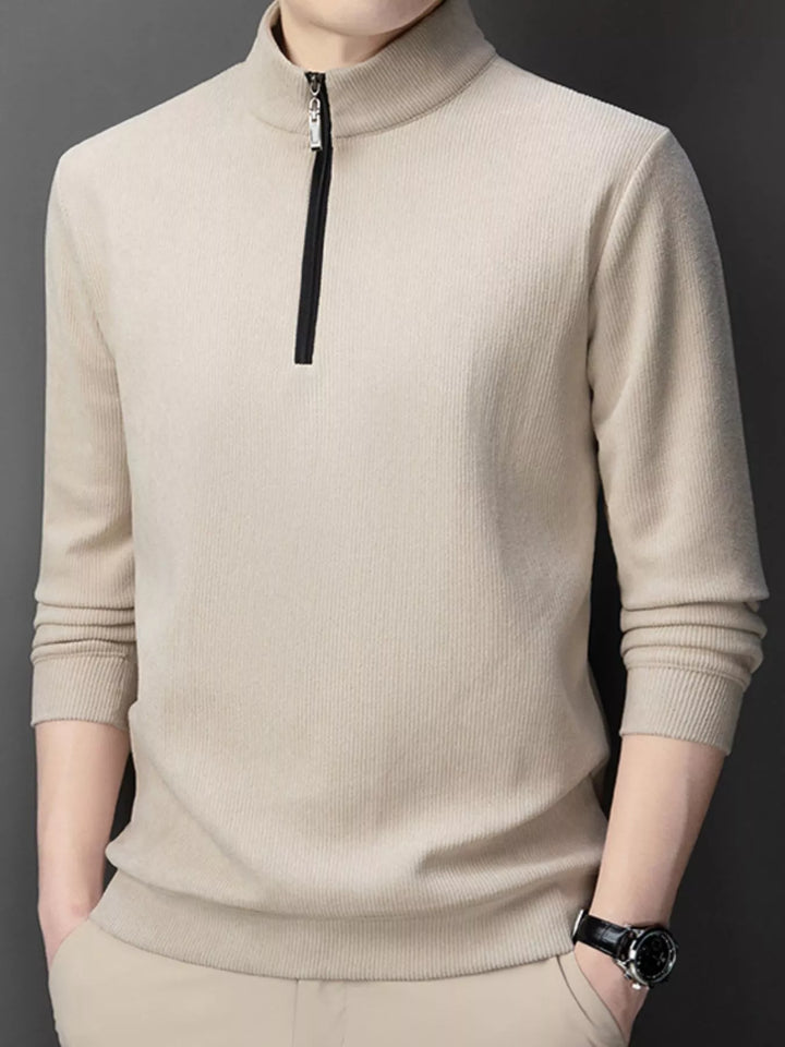 Mens Big and Tall Corduroy Zipper Sweatshirt Relaxed Fit