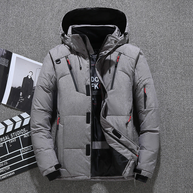 Mens Down Parka Jacket Waterproof Warm Hooded Outdoor