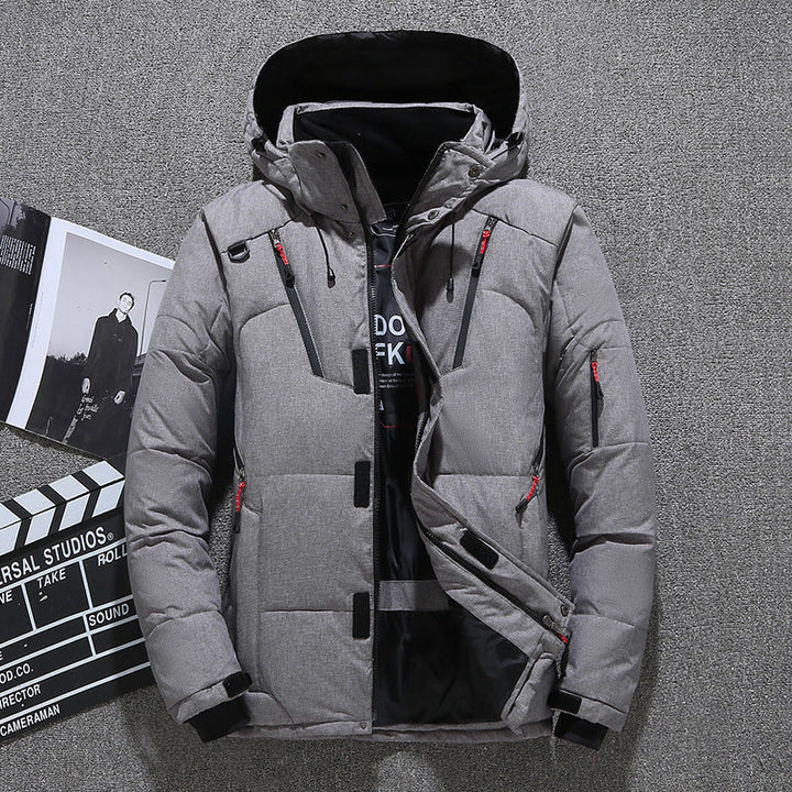 Mens Down Parka Jacket Waterproof Warm Hooded Outdoor