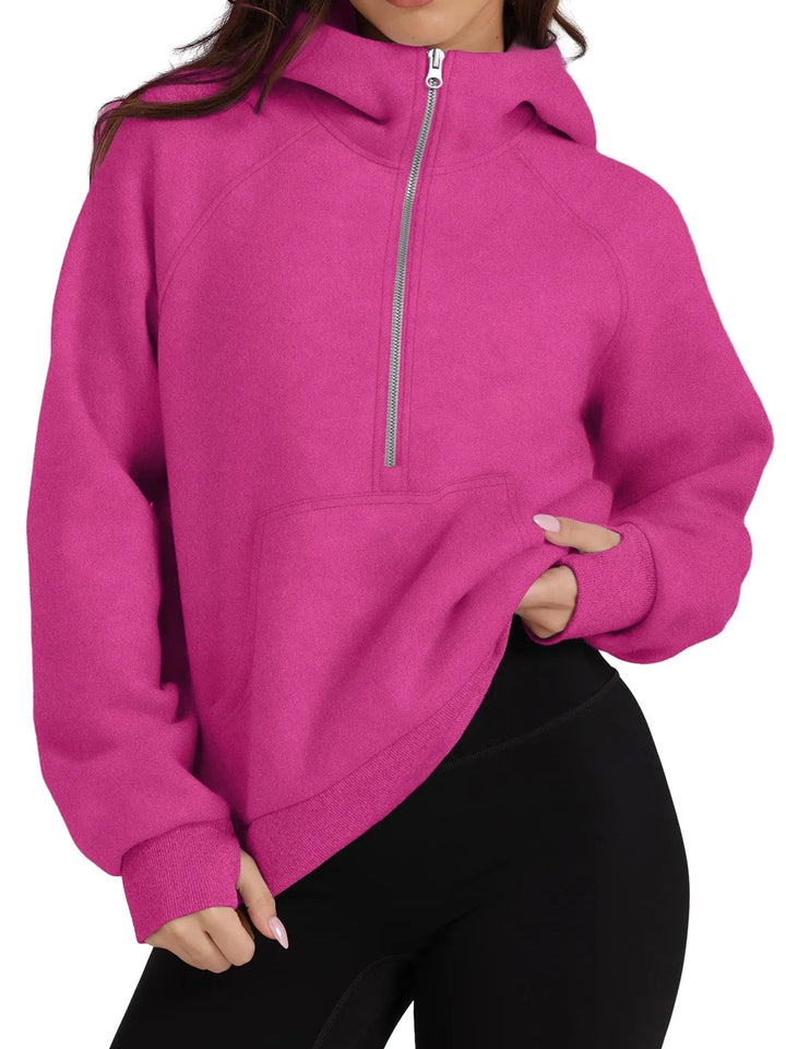 Unisex Fleece Pullover Jacket with Pouch Pocket