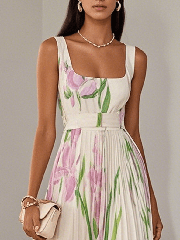 Womens Boho A-Line Dress Floral Flowing