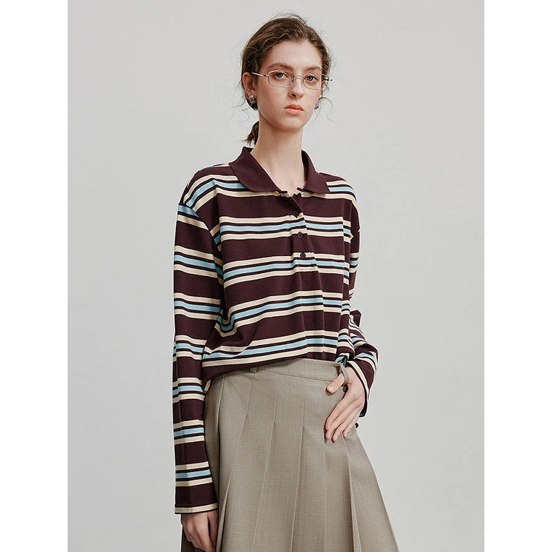 Mens Long Sleeve Shirt Striped Classic Fit - BritishMode