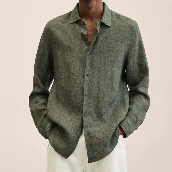 Mens Linen Shirt Lightweight Versatile Fit
