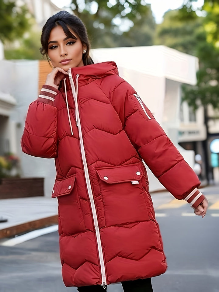 Womens Parka Coat Insulated Warm with Pockets - BritishMode