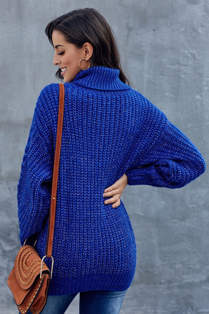 Womens Cable Knit Turtleneck Sweater Winter Warm Fit