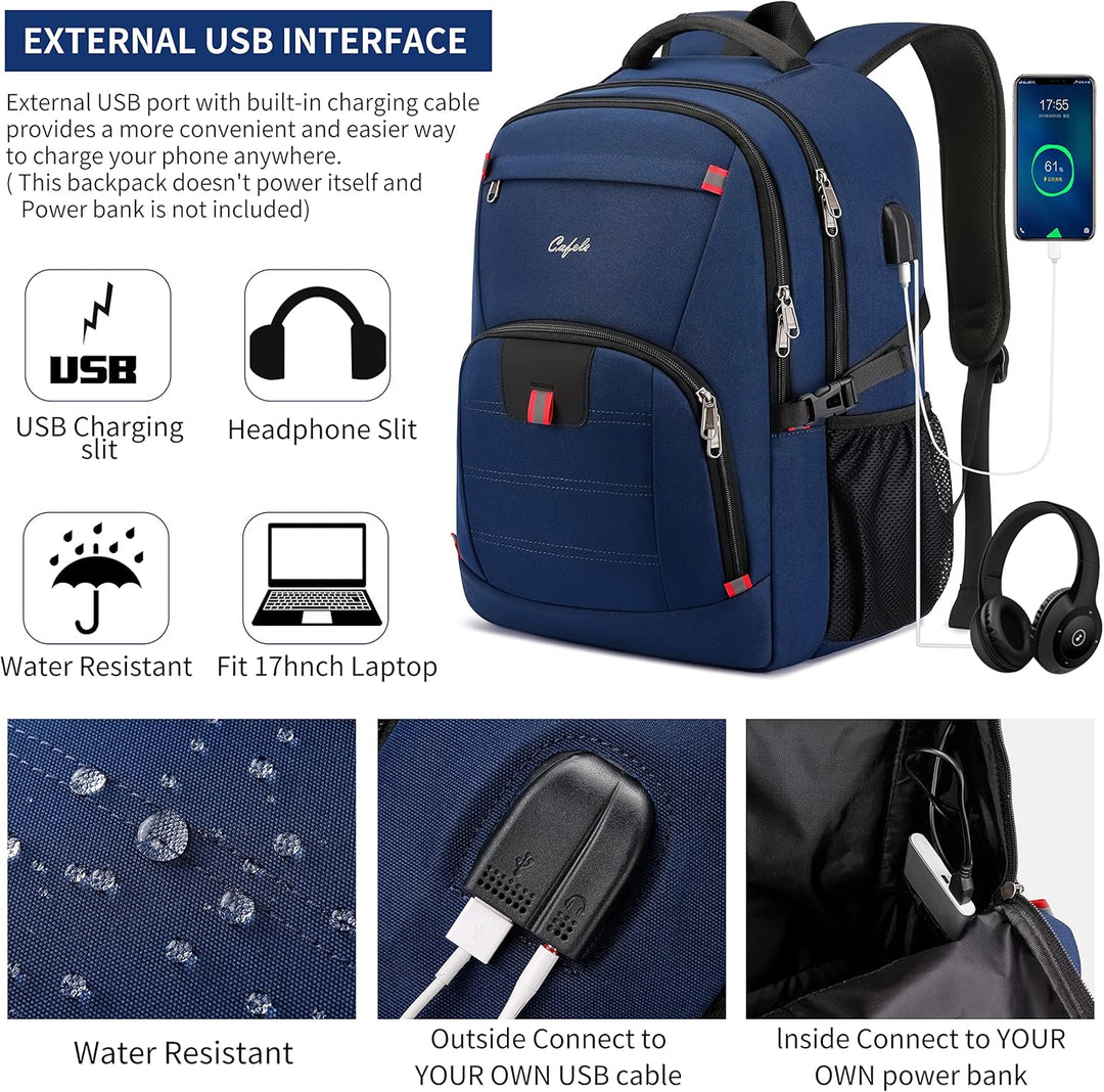 Water-Resistant Laptop Backpack with USB Port and Anti-Theft Design