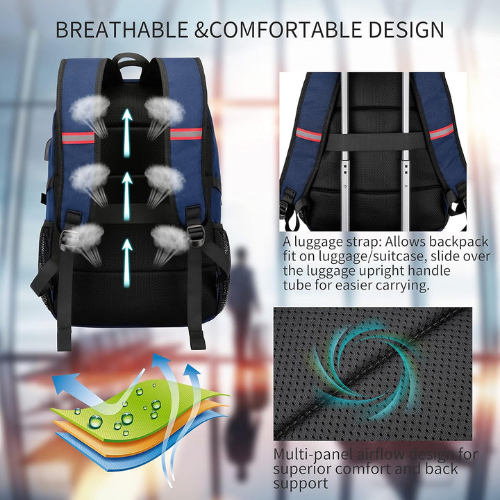 Water-Resistant Laptop Backpack with USB Port and Anti-Theft Design