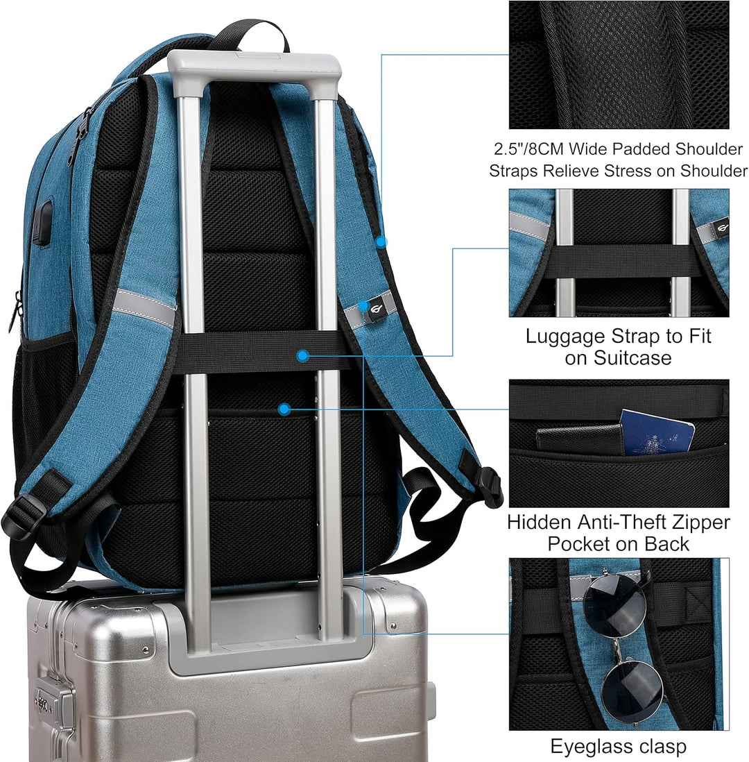 Water-Resistant Laptop Backpack with USB Port and Anti-Theft Design