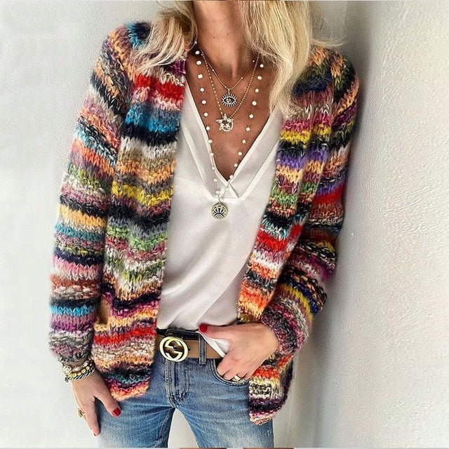 Womens Knit Cardigan Relaxed Fit - BritishMode