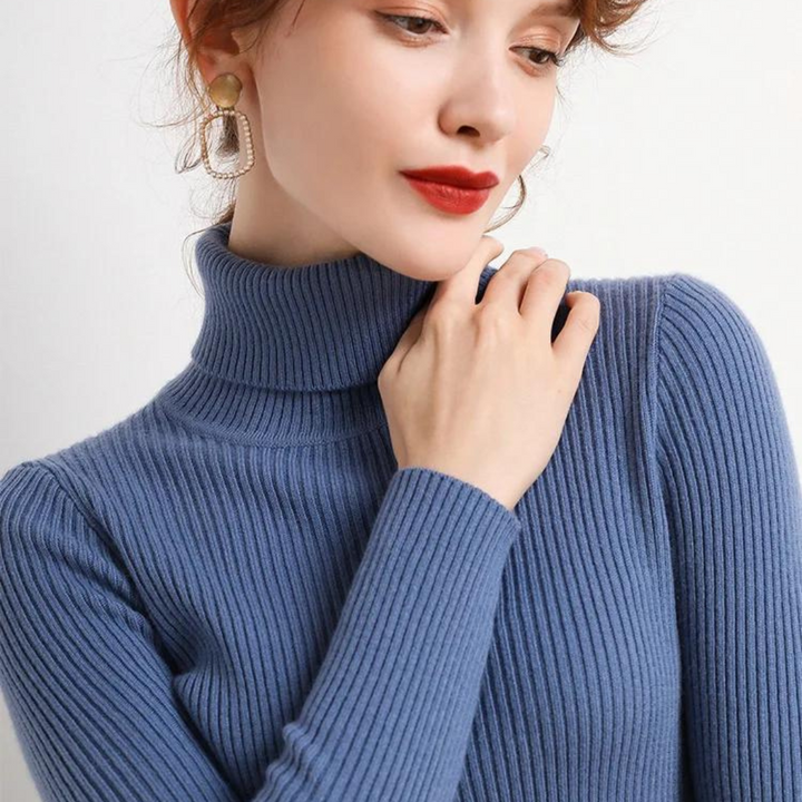 Womens Cashmere Turtleneck Sweater Slim Fit