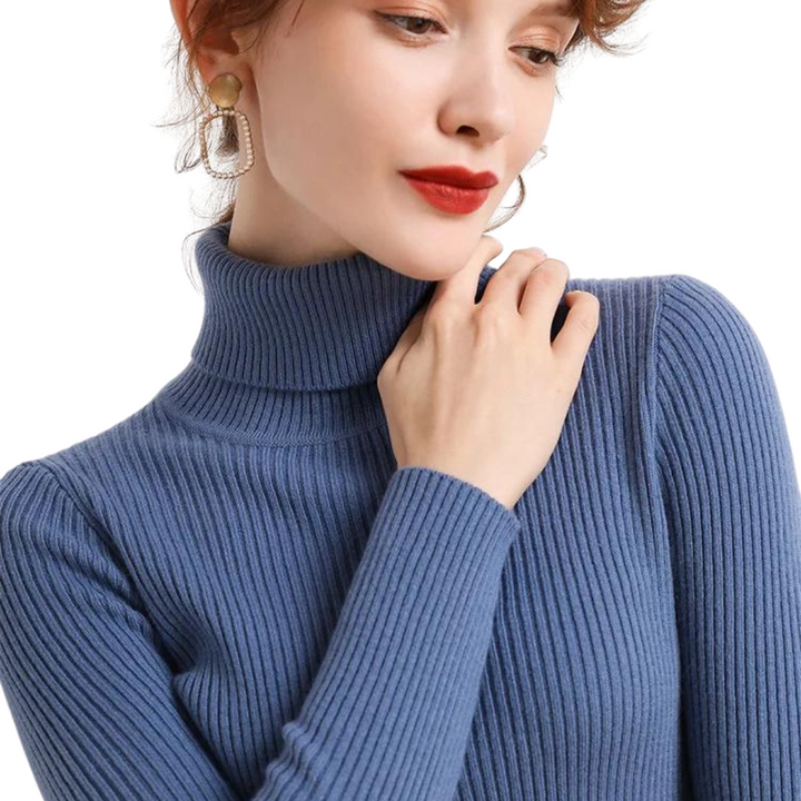 Womens Cashmere Turtleneck Sweater Slim Fit - BritishMode