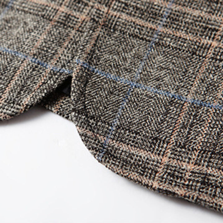 Mens Blazer Checked Pattern Two-Button Classic Fit