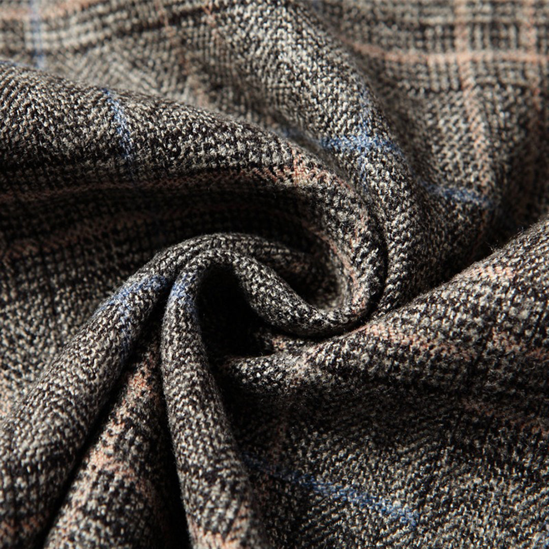 Mens Blazer Checked Pattern Two-Button Classic Fit