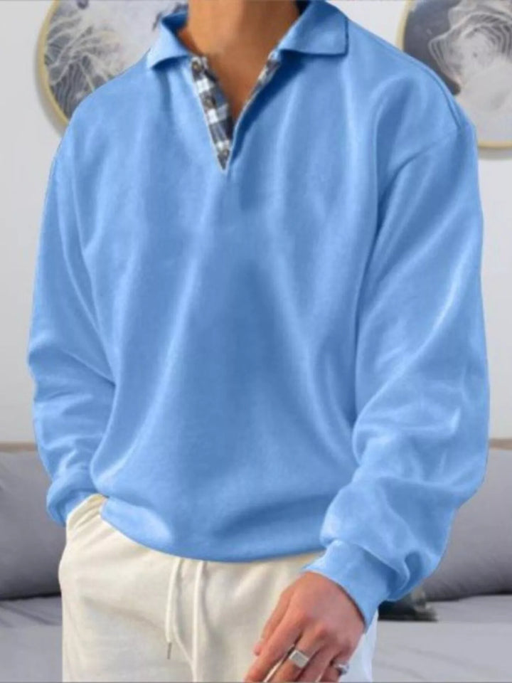 Mens Polo Shirt Long Sleeve Classic Fit