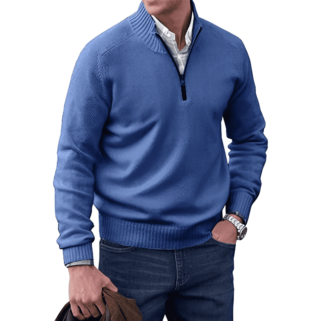 Mens Pullover Sweater Quarter Zip Classic Fit