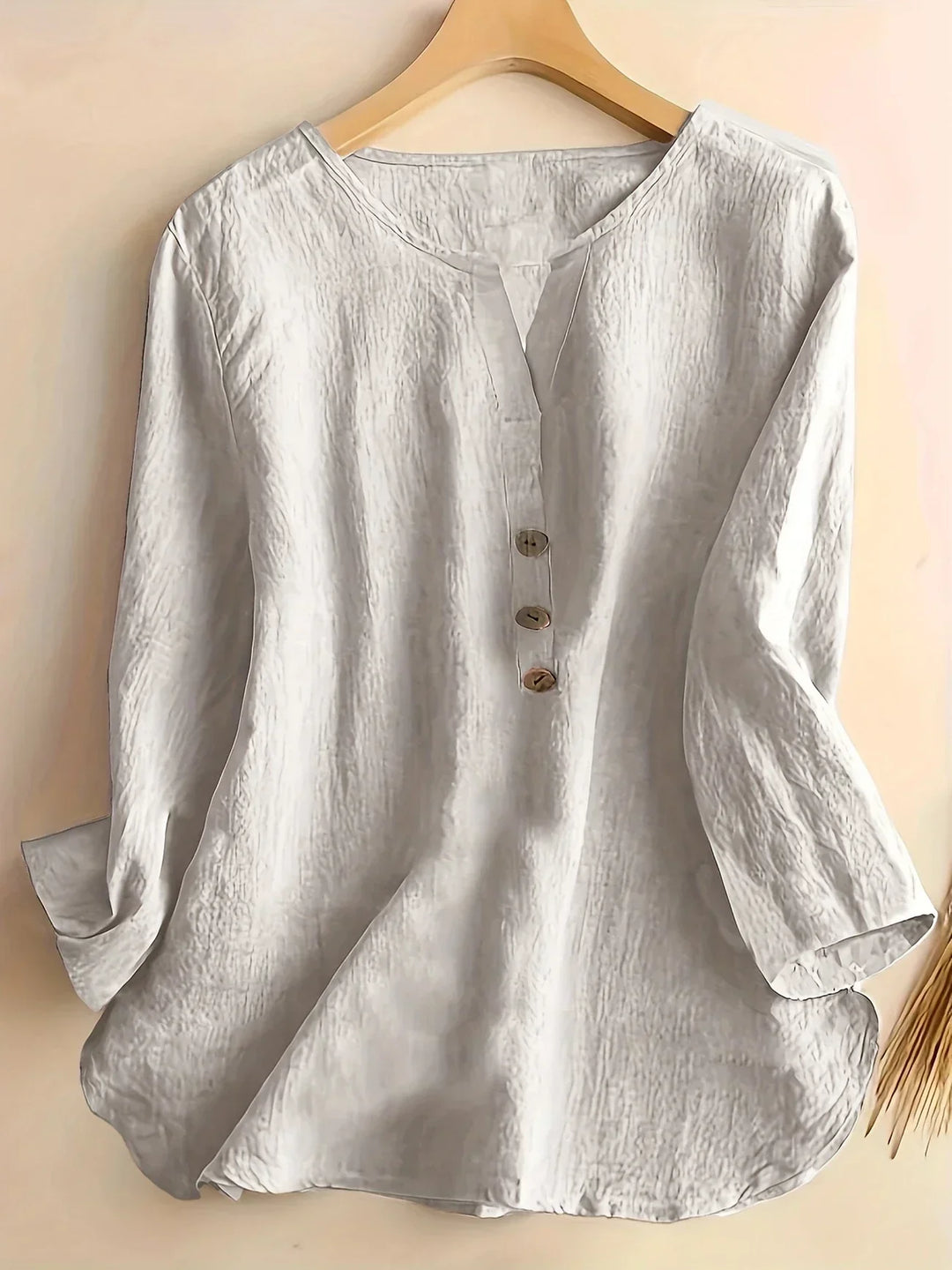 Womens Casual Blouse Cotton and Linen Relaxed Fit
