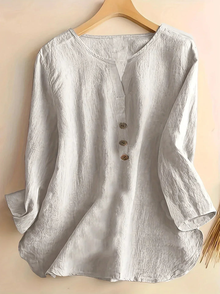 Womens Casual Blouse Cotton and Linen Relaxed Fit