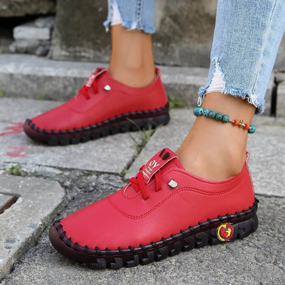 Womens Orthopedic Flat Shoes Perforated Upper