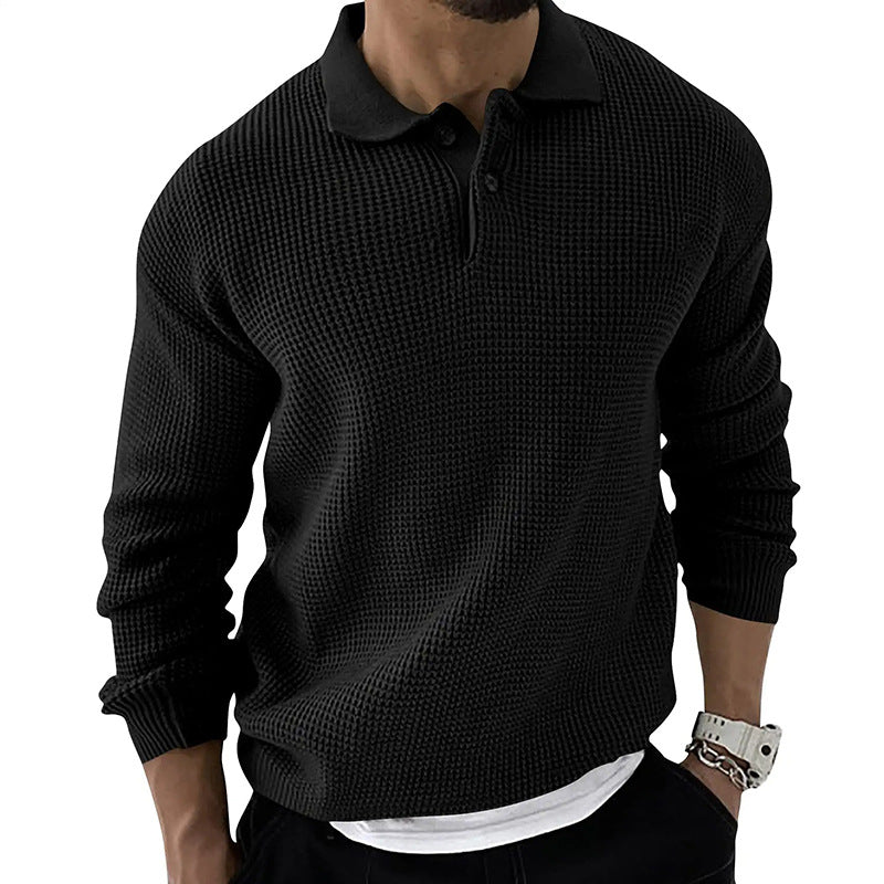 Mens Long Sleeve Polo Shirt Classic Fit
