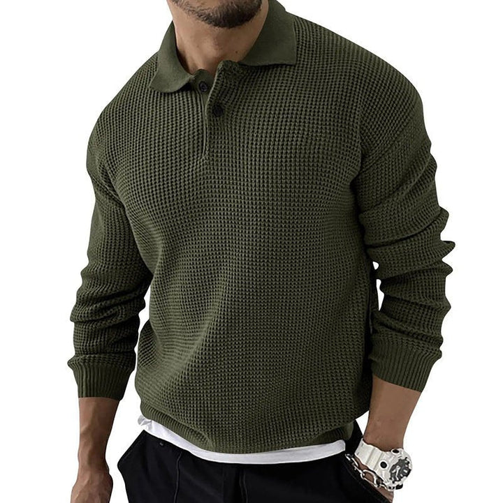 Mens Long Sleeve Polo Shirt Classic Fit