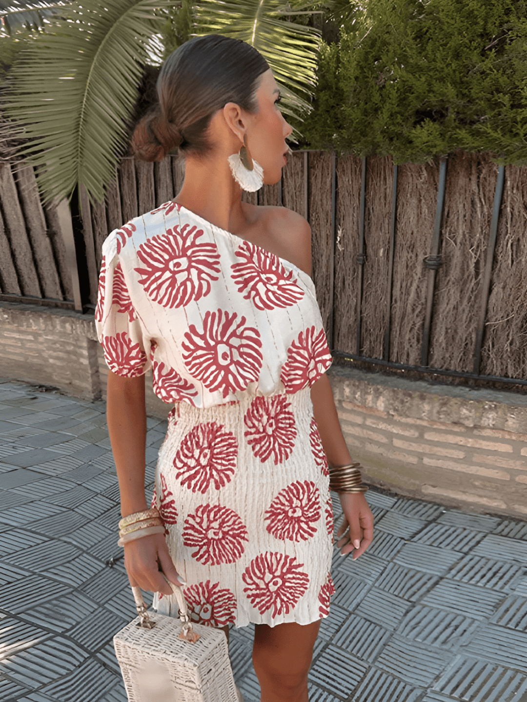 Womens Mini Dress Floral Print Summer Chic - BritishMode