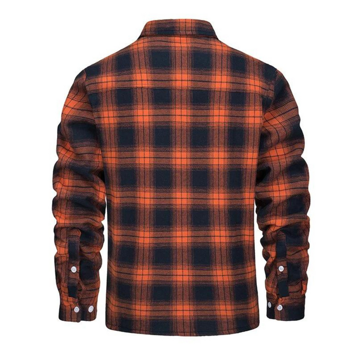 Mens Jacket Fleece Lined Checked Pattern Regular Fit
