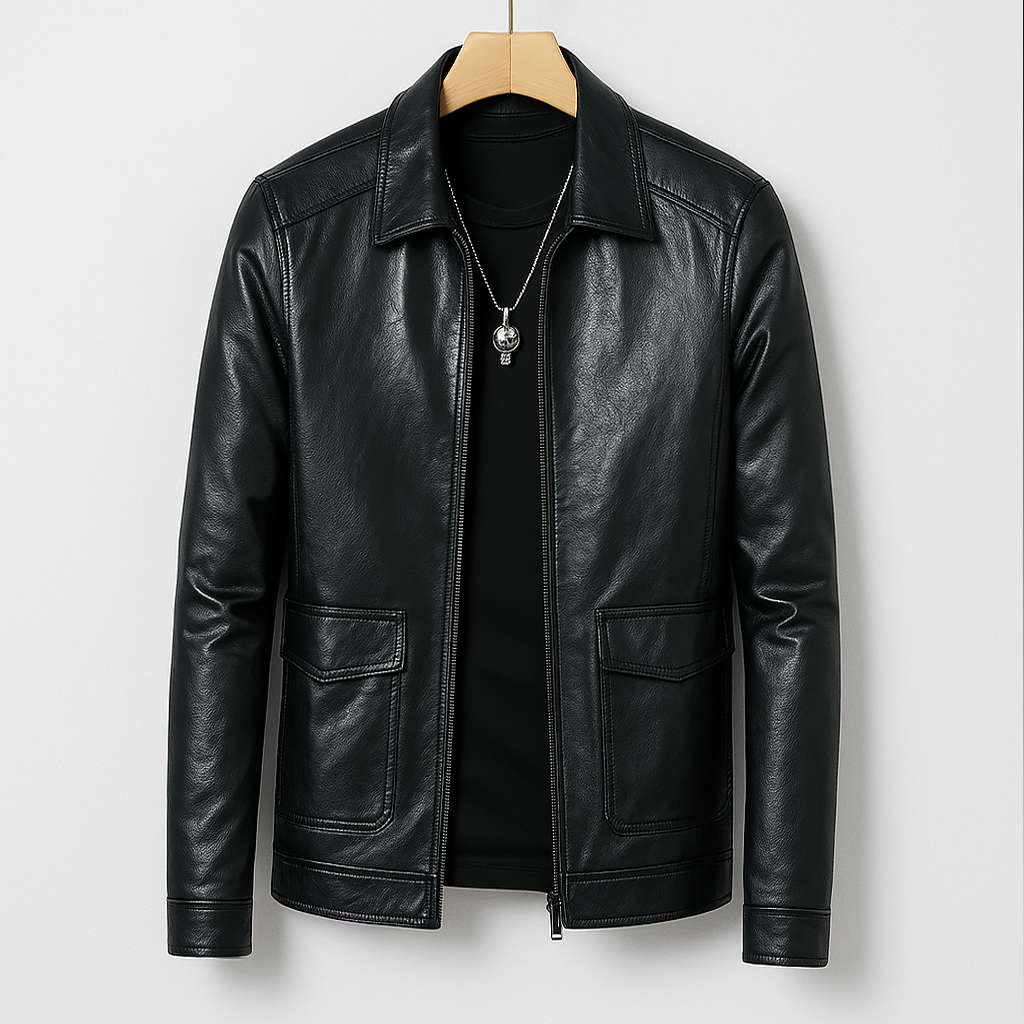 Mens Leather Jacket Classic Fit