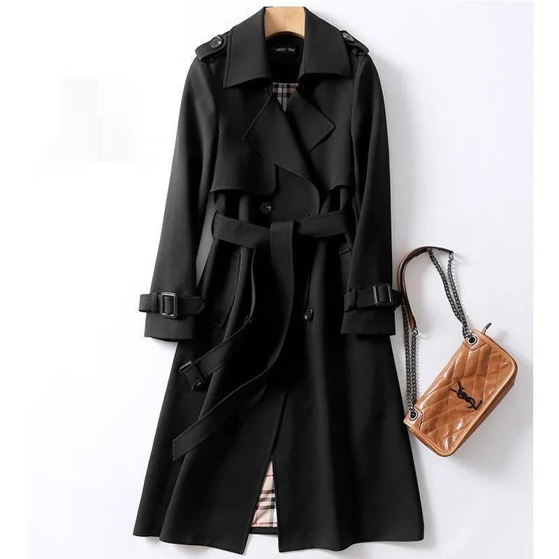 Womens Trench Coat with Belt Relaxed Fit - BritishMode
