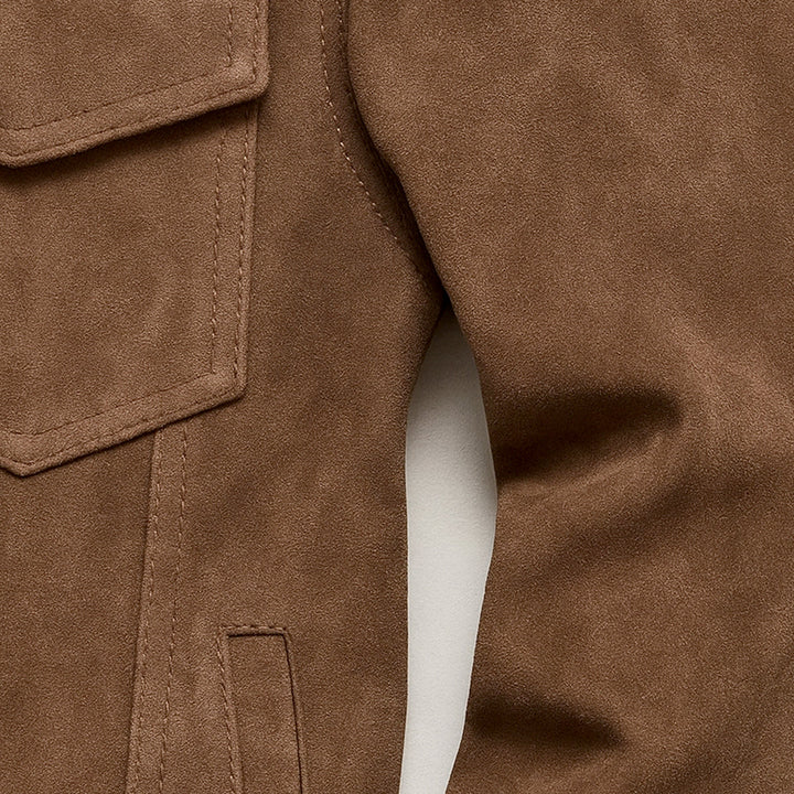 Mens Trucker Jacket Textured Suede Material