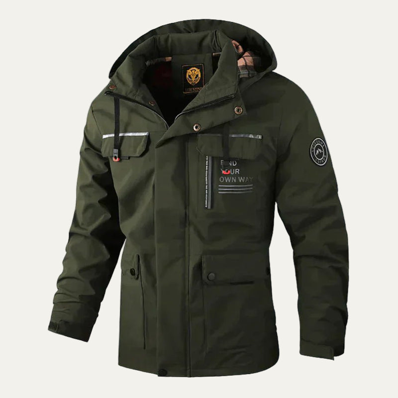 Mens Winter Parka with Hood and Multiple Pockets - BritishMode