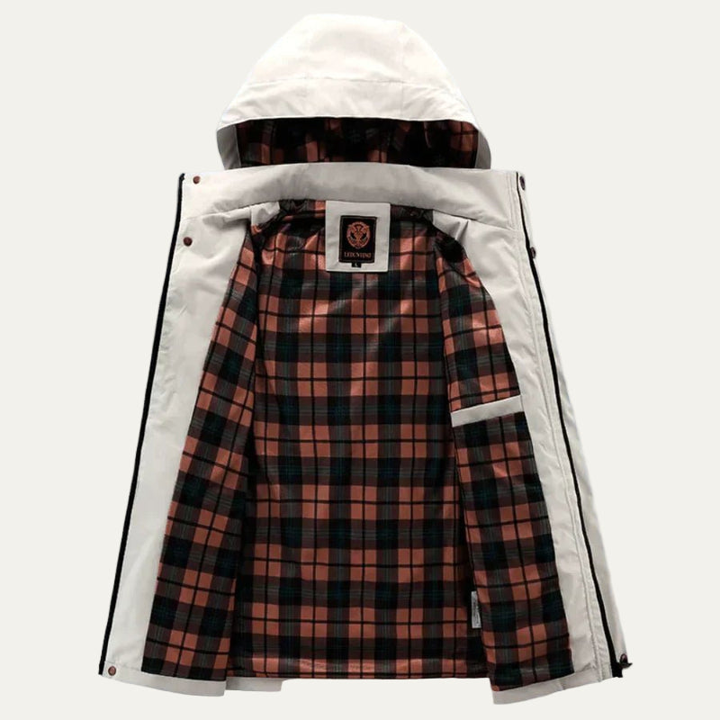 Mens Winter Parka with Hood and Multiple Pockets