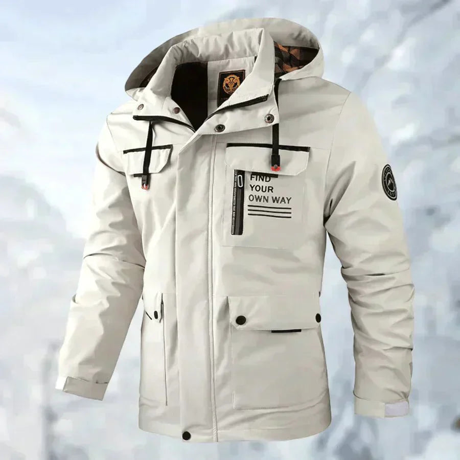 Mens Hooded Jacket Windproof Waterproof