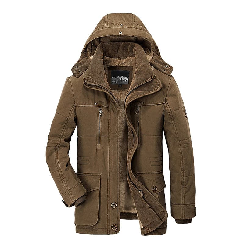 Mens Winter Jacket with Multiple Pockets Comfortable Fit