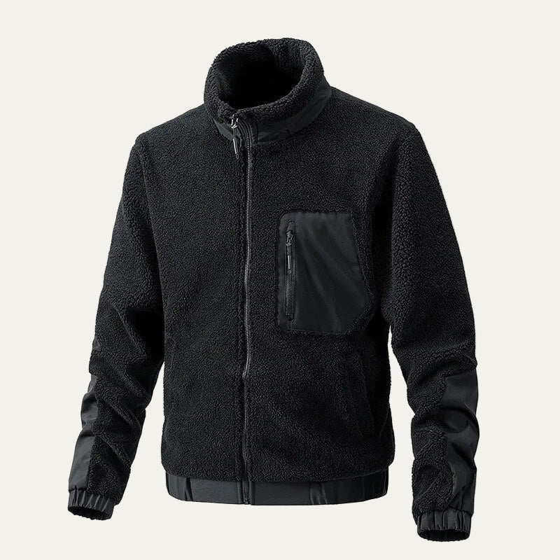 Mens Fleece Jacket Sherpa Heavy Duty Technical Panels