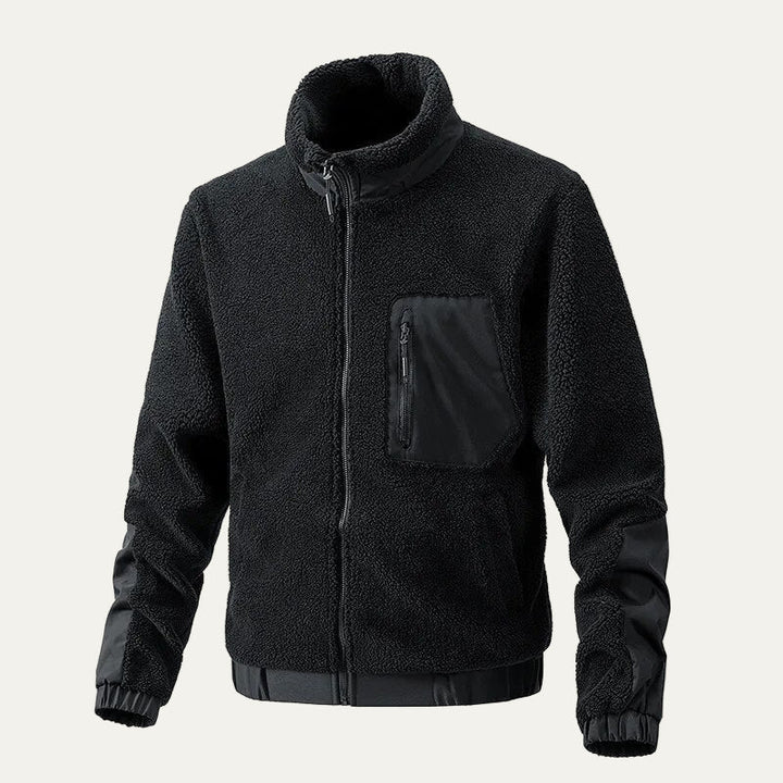 Mens Fleece Jacket Sherpa Heavy Duty Technical Panels
