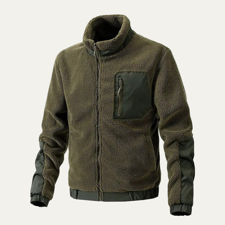 Mens Fleece Jacket Sherpa Heavy Duty Technical Panels