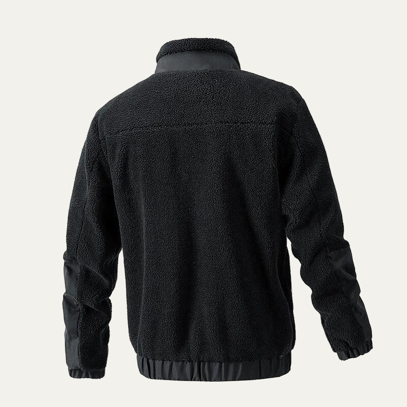 Mens Fleece Jacket Sherpa Heavy Duty Technical Panels