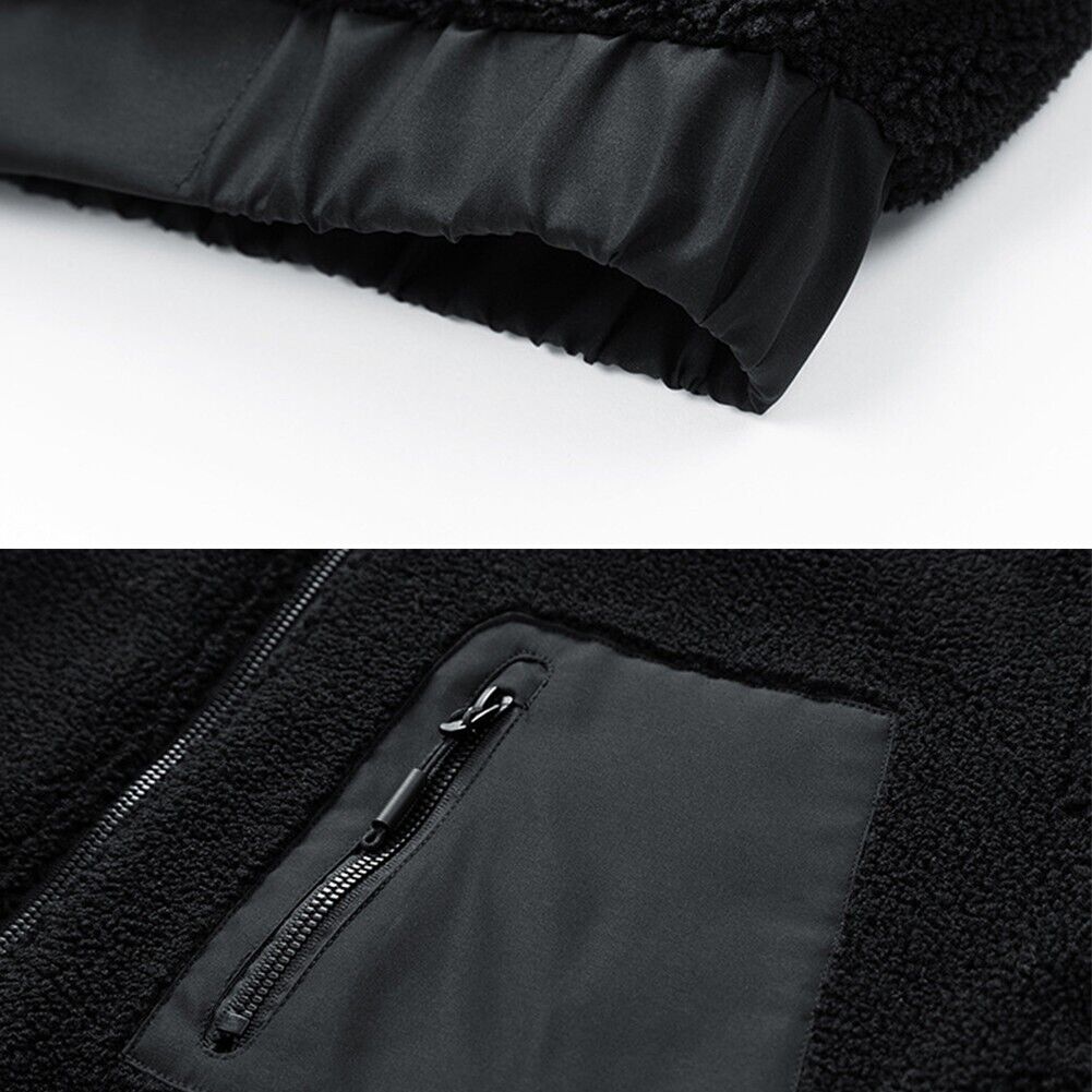Mens Fleece Jacket Sherpa Heavy Duty Technical Panels