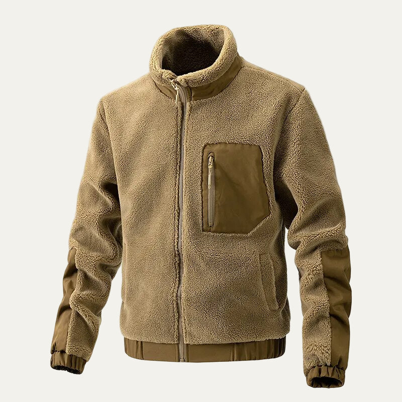 Mens Fleece Jacket Sherpa Heavy Duty Technical Panels