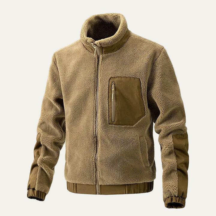 Mens Fleece Jacket Sherpa Heavy Duty Technical Panels