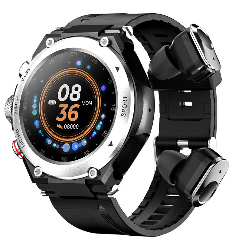 Unisex Smartwatch with Built-in Wireless Earbuds Integrated Design - BritishMode