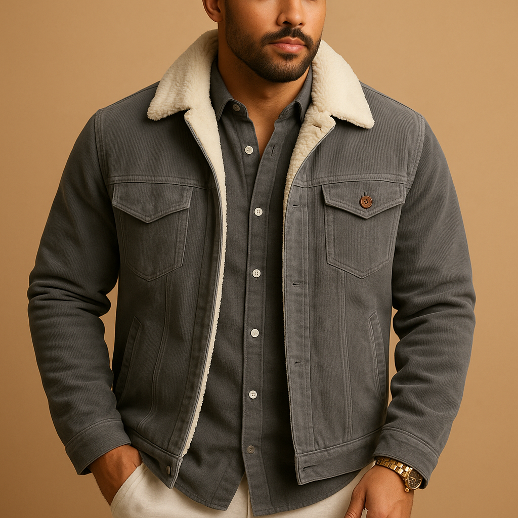 Mens Corduroy Jacket Modern Fit Casual Style