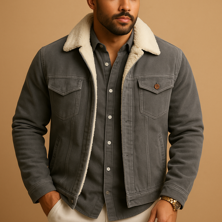 Mens Corduroy Jacket Modern Fit Casual Style