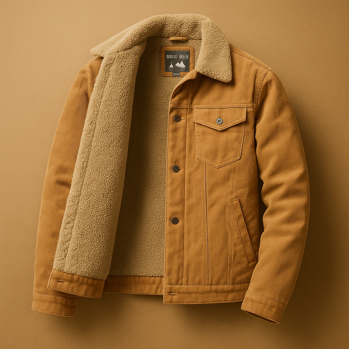 Mens Corduroy Jacket Modern Fit Casual Style - BritishMode